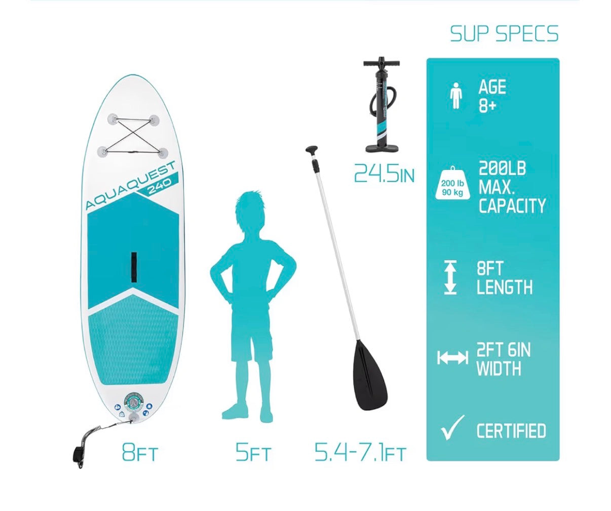 Kids 8ft Paddle board