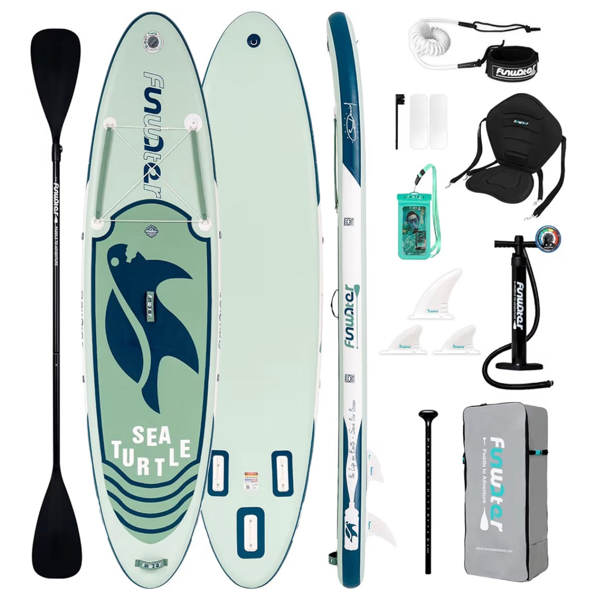 FunWater 10’6” Green Turtle with seat