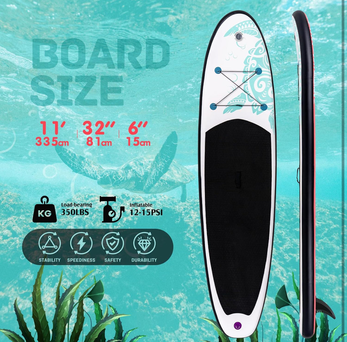 Sea Turtle 11' FunWater Inflatable Paddleboard