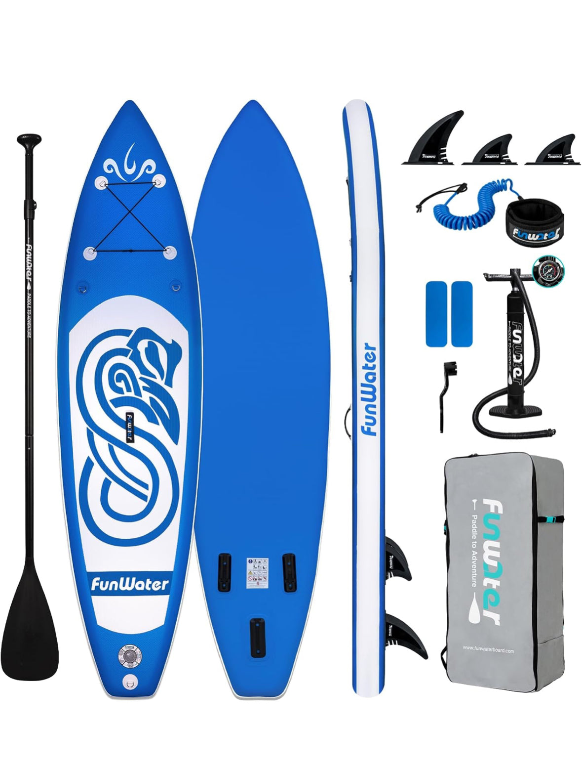Blue - 10' FunWater Inflatable Paddleboard