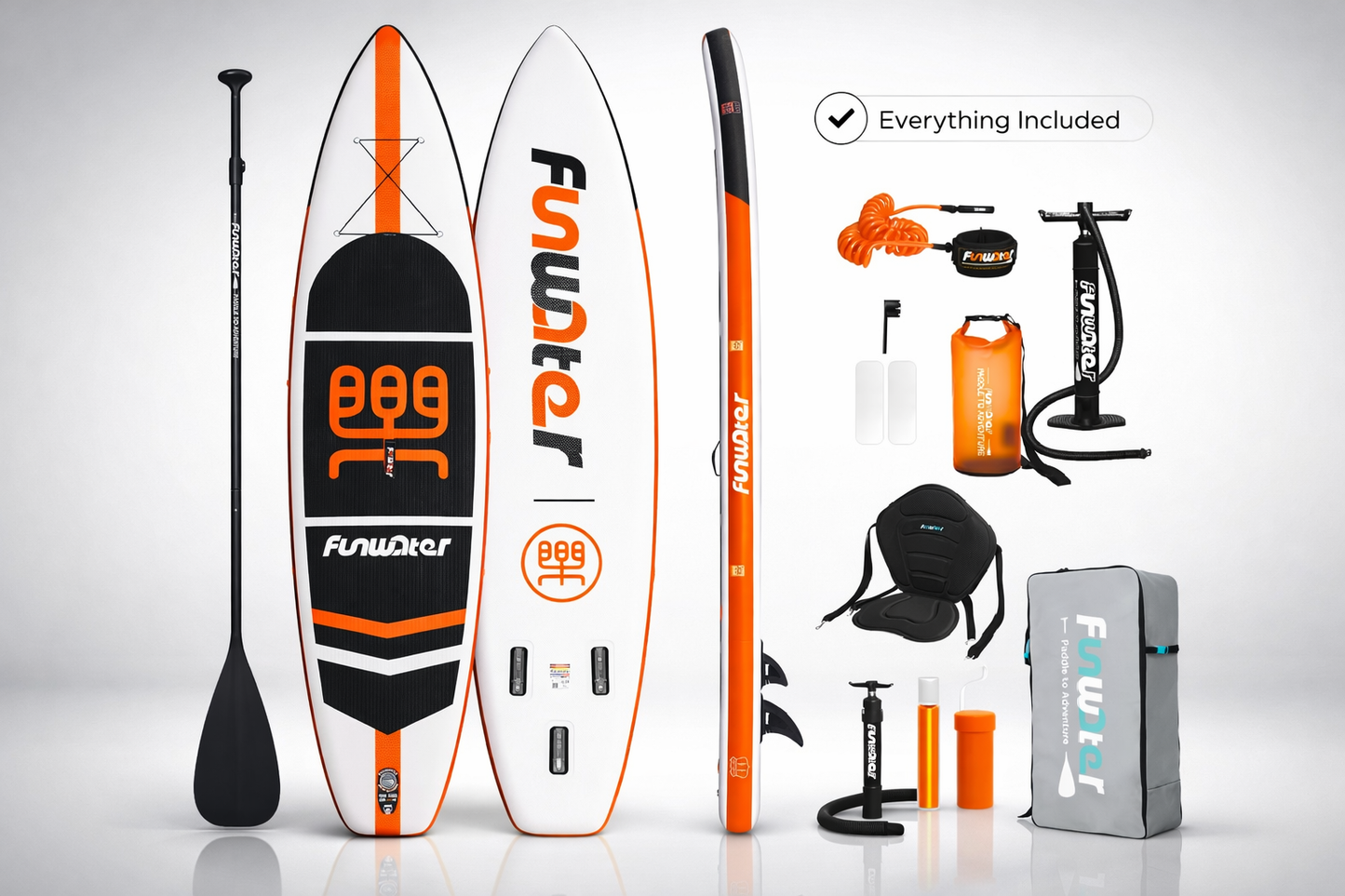 Orange w/ Seat 11' FunWater Inflatable Paddleboard
