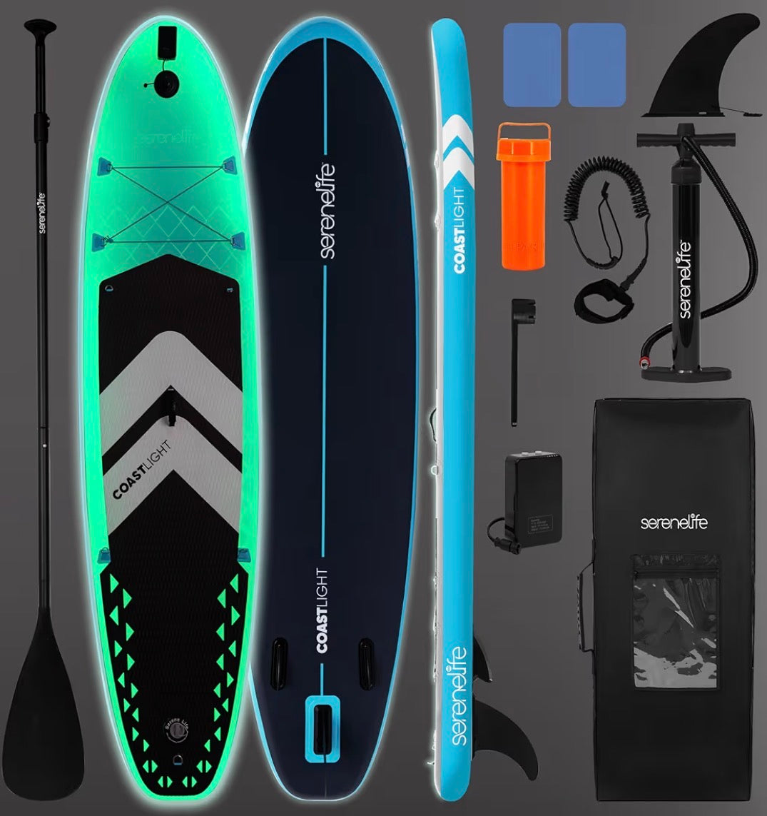 SereneLife 10’6” paddle board with built in LED lights