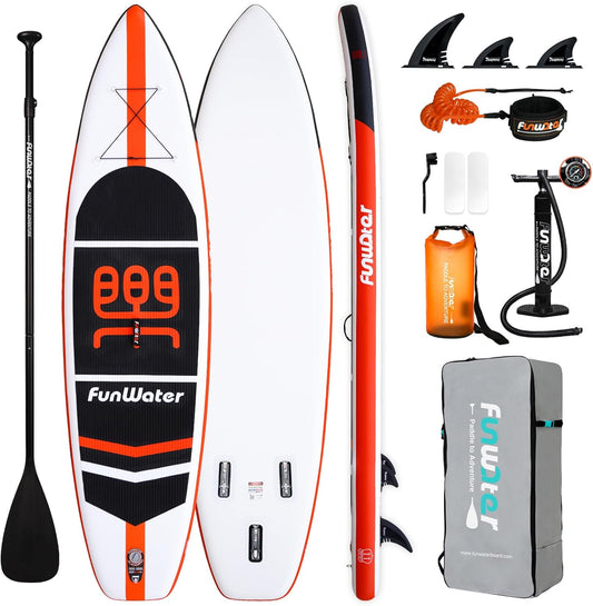 Orange 11' FunWater Inflatable Paddleboard
