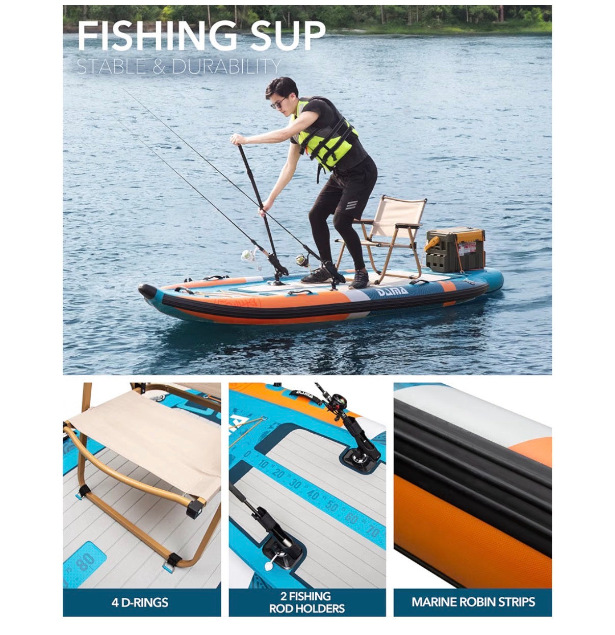 Dama 10’8x47” fishing paddle board