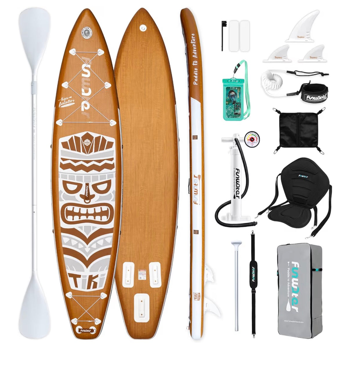 11’6” Funwater Wood Tiki w/ Seat