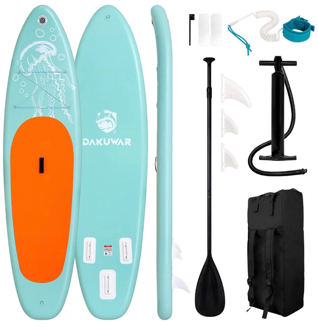 DAKUWAR 10’6”x33” teal and orange